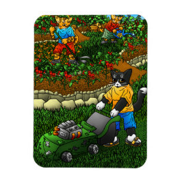 Summer Gardening Cats Magneet