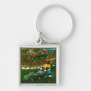 Summer Gardening Cats Sleutelhanger