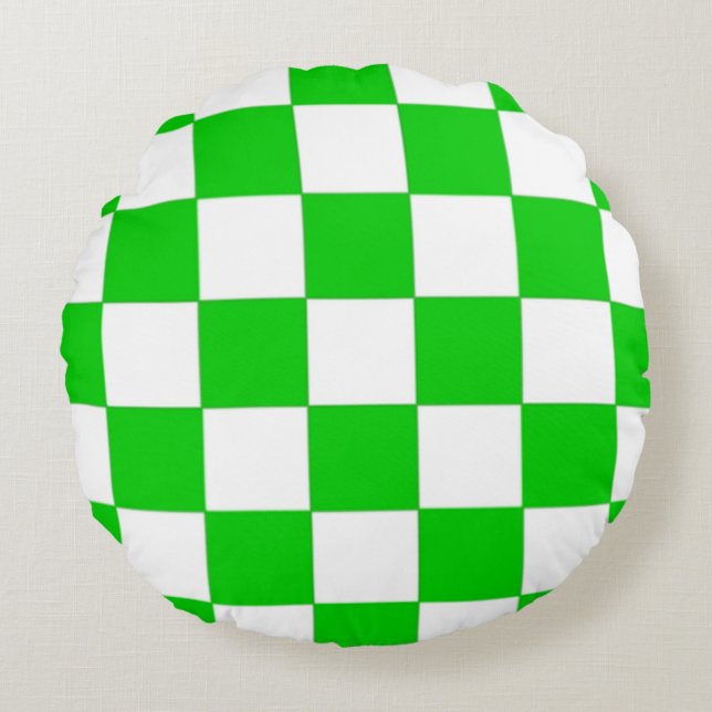 Summer Gingham Pillow Rond Kussen (Voorkant)