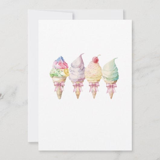 Summer Girl Ice Cream 4e verjaardag Uitnodiging (Achterkant)