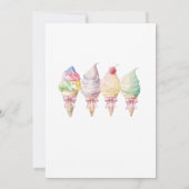 Summer Girl Ice Cream 4th Birthday Invitation (Dos)