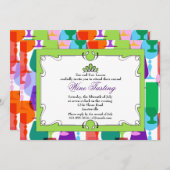 Summer Glassware Wine Tasting Invitation Kaart (Voorkant / Achterkant)