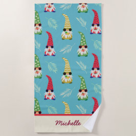 Summer Gnomen Holding Fruits Pattern Custom Strandlaken