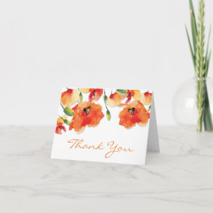 Summer Golden Poppy Wedding Bedankkaart