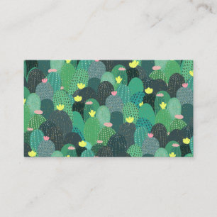 Summer Green Blauwgroen Cactus & Gold stippen Cute Visitekaartje