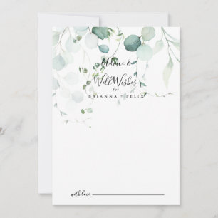 Summer Green Eucalyptus Leaf Wedding Well Wishes Advieskaart