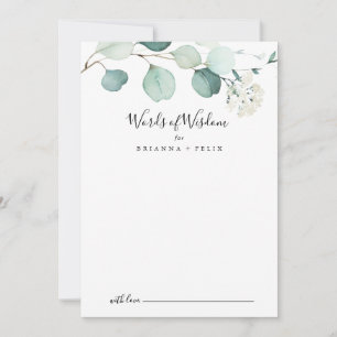 Summer Green Eucalyptus Wedding Words of Wisdom Advieskaart