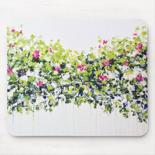 Summer Green Floral Mousemat Muismat (Voorkant)