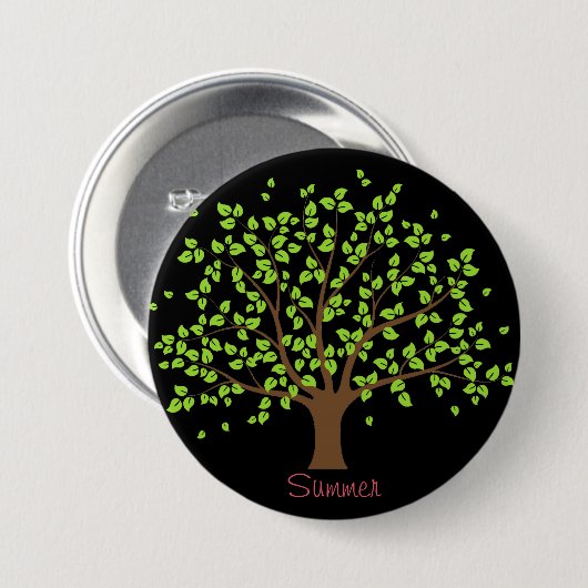 Summer Green Tree Button (Voorkant /achterkant)