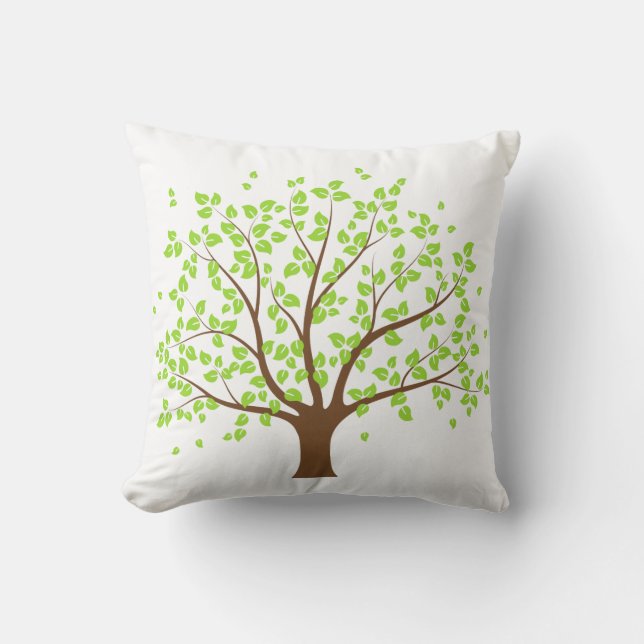 Summer Green Tree Pillow Kussen (Voorkant)
