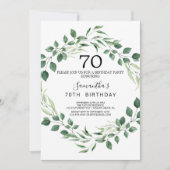 Summer Greenery Diamond Wreath 70th Birthday Kaart (Voorkant)