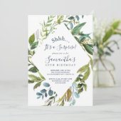 Summer Greenery Diamond Wreath Surprise Party Kaart (Staand voorkant)