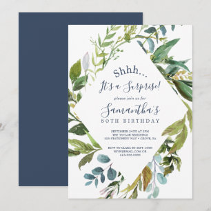 Summer Greenery Diamond Wreath Surprise Party Kaart