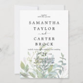 Summer Greenery Faded Foliage Wedding Kaart (Voorkant)