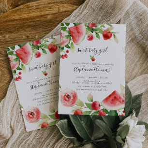 Summer Greenery Fruit Baby shower Kaart