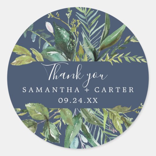 Summer Greenery | marine - dank u voor de Sticker (Voorkant)