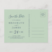 Summer Greenery | Navy Save the Date Briefkaart (Achterkant)