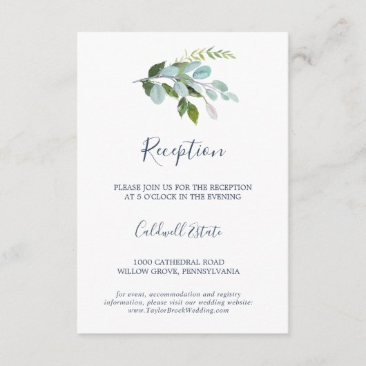 Summer Greenery Reception Insert Kaart (Voorkant)