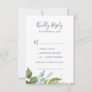 Summer Greenery Song Request RSVP Card Kaartje