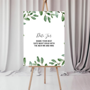 Summer Greenery Tropical Eucalyptus Date Jar Sign Poster