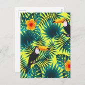 Summer Greenery Tropical Toucan Oerwoud Foliage Feestdagenkaart (Voorkant / Achterkant)