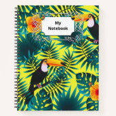 Summer Greenery Tropical Toucan Oerwoud Foliage Notitieboek (Voorkant)