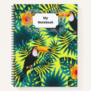 Summer Greenery Tropical Toucan Oerwoud Foliage Notitieboek