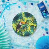 Summer Greenery Tropical Toucan Oerwoud Foliage Papieren Bordje (Feest)