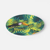 Summer Greenery Tropical Toucan Oerwoud Foliage Papieren Bordje (Gekanteld)