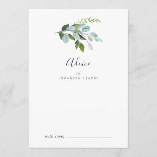 Summer Greenery Wedding Advieskaart (Voorkant)