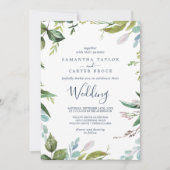Summer Greenery Wedding Kaart (Voorkant)