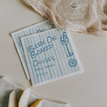 Summer Hand Drawn Blue Baby aan boord van het Baby