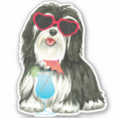Summer Havanese Vinyl Sticker (Voorkant)