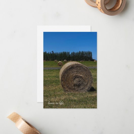 Summer Hay Bales Notitiekaartje (Voorkant / Achterkant in situ)
