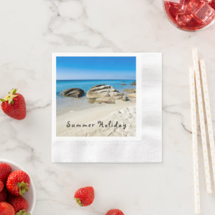 Summer Holiday Beauful strand foto met tekst Servet