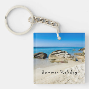 Summer Holiday Beauful strand foto met tekst Sleutelhanger