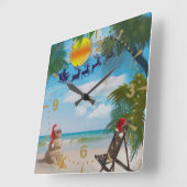 Summer Holiday Fantasy Vierkante Klok (Hoek)