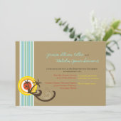 Summer Holiday Palms Tropical Beach Wedding Invite Kaart (Staand voorkant)