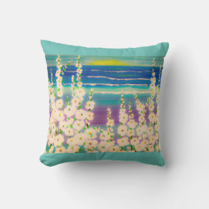 Summer Hollyhock Pillow Kussen