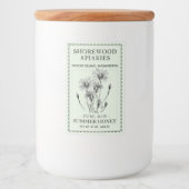 Summer Honey 2x3" Aster and Bee Dashed Border Food Voedselcontainer Etiket (Voorkant)