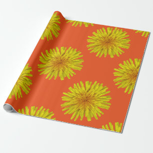 Summer Huge Yellow Dandelion Flower on any Color Cadeaupapier