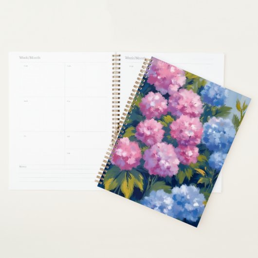 Summer Hydrangeas | Pink & Blue Coastal Flowers (Devant avec enveloppe)