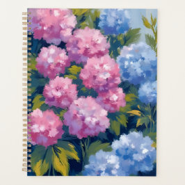 Summer Hydrangeas | Pink & Blue Coastal Flowers Planner