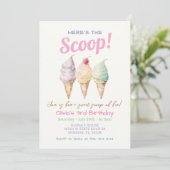 Summer Ice Cream 3e anniversaire Invitation (Debout devant)