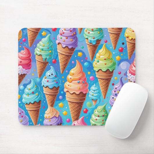 Summer Ice Cream Cone Collectie Muismat (Met muis)