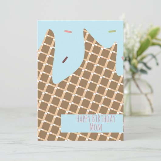 Summer Ice Cream Cone Driving Pattern Birthday (Staand voorkant)