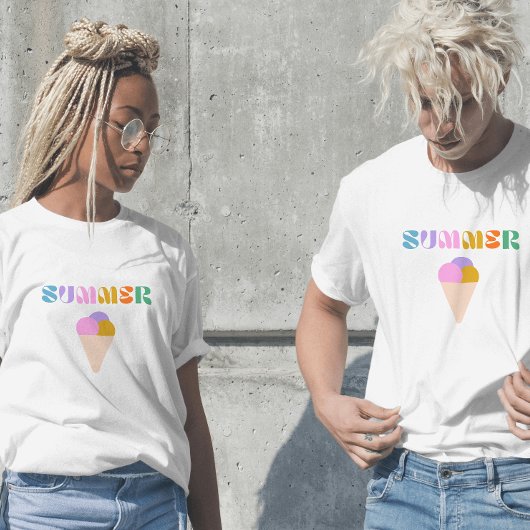 Summer Ice Cream Modern Typografie T-shirt