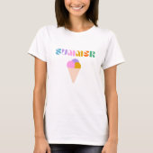 Summer Ice Cream Modern Typografie T-shirt (Voorkant)
