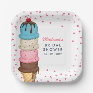 Summer Ice Cream Modern Vrijgezellenfeest Papieren Bordje