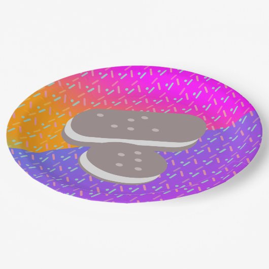 Summer Ice Cream Neon Sprinkles Party Patroon Papieren Bordje (Gekanteld)